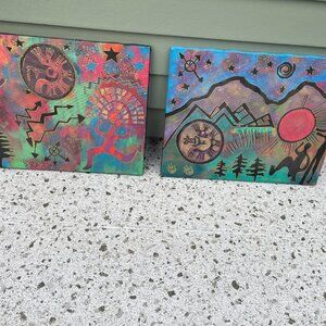 Ruth Secunda Symbolic Abstract Paintings Mythic & Cosmic Imagery on Canvas